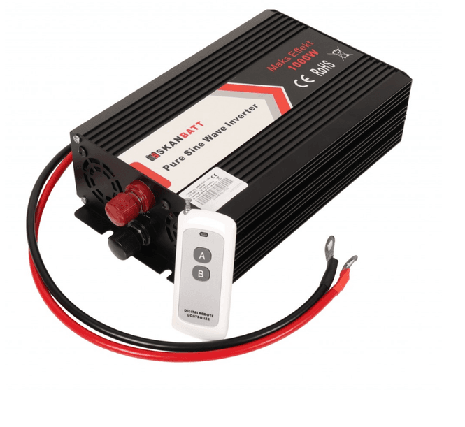 Hovedbilde SKANBATT Inverter 12V 1000W Ren Sinus m/Trådløs ...