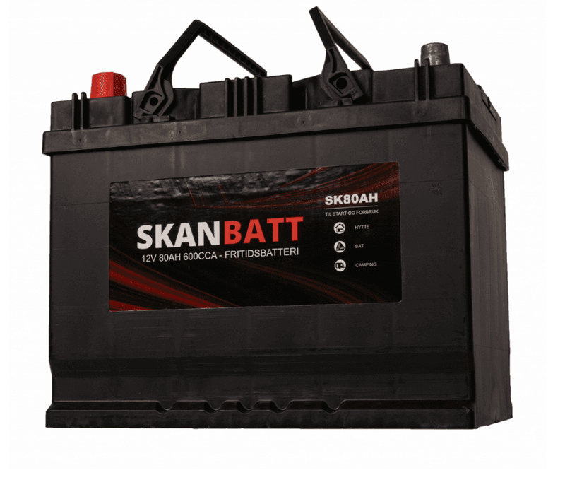 SKANBATT Fritidsbatteri 12V 80AH 600CCA