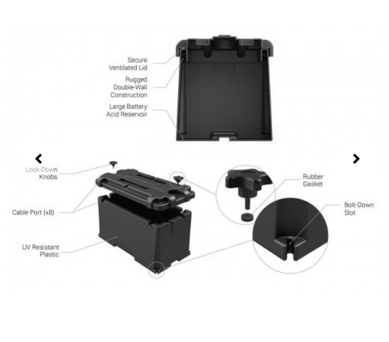 Batterikasse 538x243x281mm (innvendig)