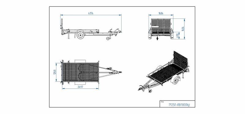 Tiki Maskinhenger TP250-RB/1800kg
